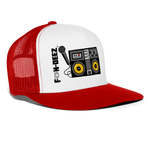 Two Turntables and a Microphone Trucker Cap - white/red