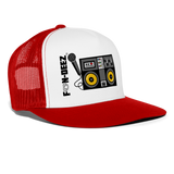 Two Turntables and a Microphone Trucker Cap - white/red