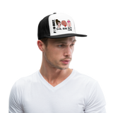 Beauty, Brains and Booty Gains Trucker Hat - white/black