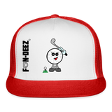 2 Balls 1 Club Trucker Hat - white/red