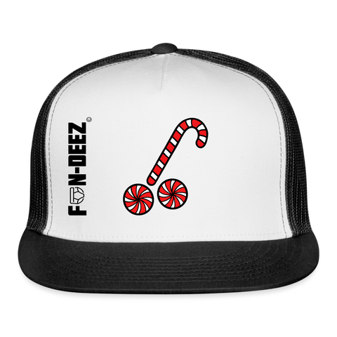 Candy Cane Trucker Hat - white/black