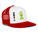 One Eyed Monster Trucker Hat - white/red