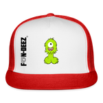 One Eyed Monster Trucker Hat - white/red