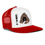 Bat Cave Trucker Hat - white/red