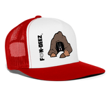 Bat Cave Trucker Hat - white/red