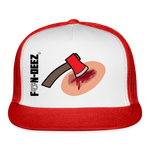 Hatchet Wound Trucker Hat - white/red