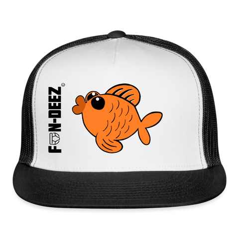 Fish Lips Trucker Hat - white/black