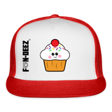 Cupcake Trucker Hat - white/red