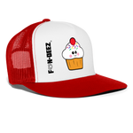 Cupcake Trucker Hat - white/red