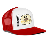 Whisker Biscuit Trucker Hat - white/red