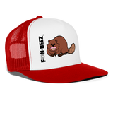 Beaver Lips Trucker Hat - white/red