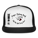 Flicking The Bean Trucker Hat - white/black