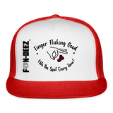 Flicking The Bean Trucker Hat - white/red