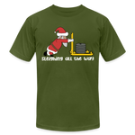 Sleighing All The Way Unisex T-Shirt - olive