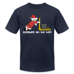 Sleighing All The Way Unisex T-Shirt - navy
