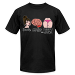 Beauty, Brains and Beauty Gains Unisex T-Shirt - black