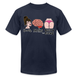 Beauty, Brains and Beauty Gains Unisex T-Shirt - navy