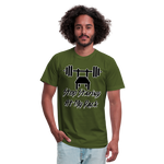 Stop Staring At My Rack Unisex T-Shirt - olive