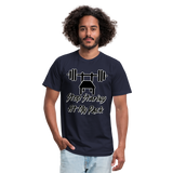 Stop Staring At My Rack Unisex T-Shirt - navy