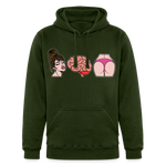 Beauty, Brains, and Booty Gains Hoodie - forest green